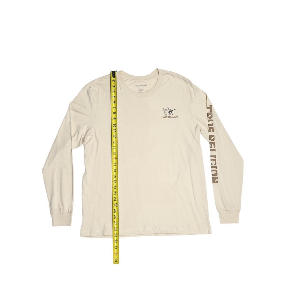 True Religion Men's Tan Graphic Long Sleeve T-Shirt Size L‎ 100% Cotton - Picture 4 of 11